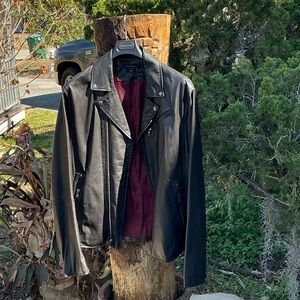 John Varvatos Black Leather Jacket